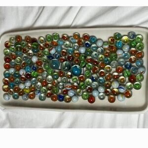 Vintage Marbles Lot of 188 Marbles Plus 3 Large Marbles